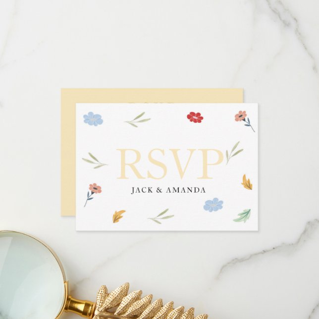 Tarjeta De Agradecimiento Cheerful Colorful Wedful RSVP (Anverso/Reverso In Situ)