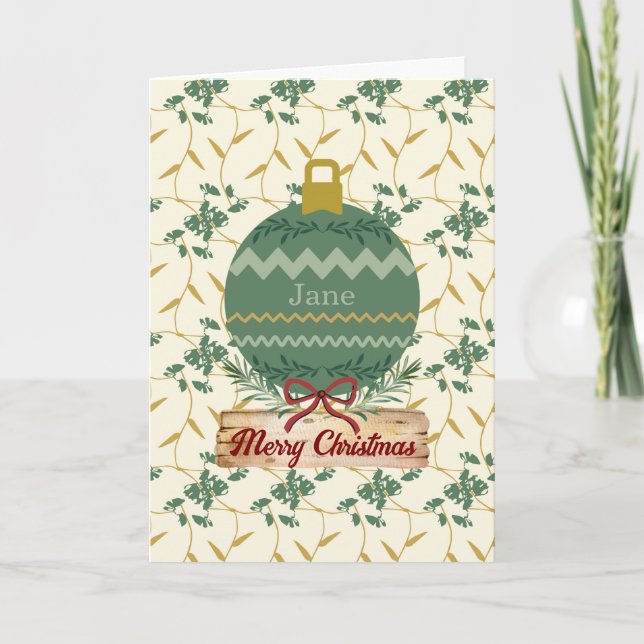 Tarjeta De Agradecimiento Cheerful Regal Floral Ivory Holiday Card (Anverso)