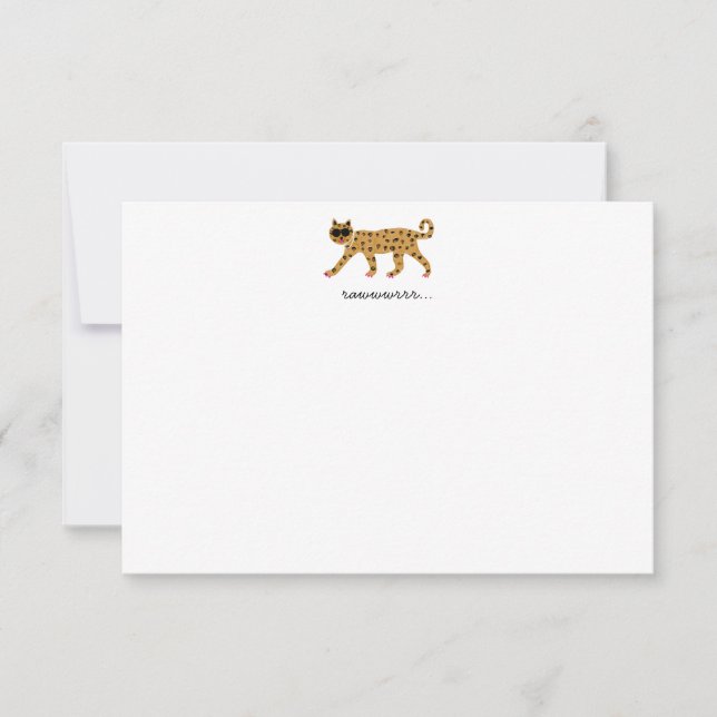 Tarjeta De Agradecimiento Cheetah Flat Notecard (Anverso)