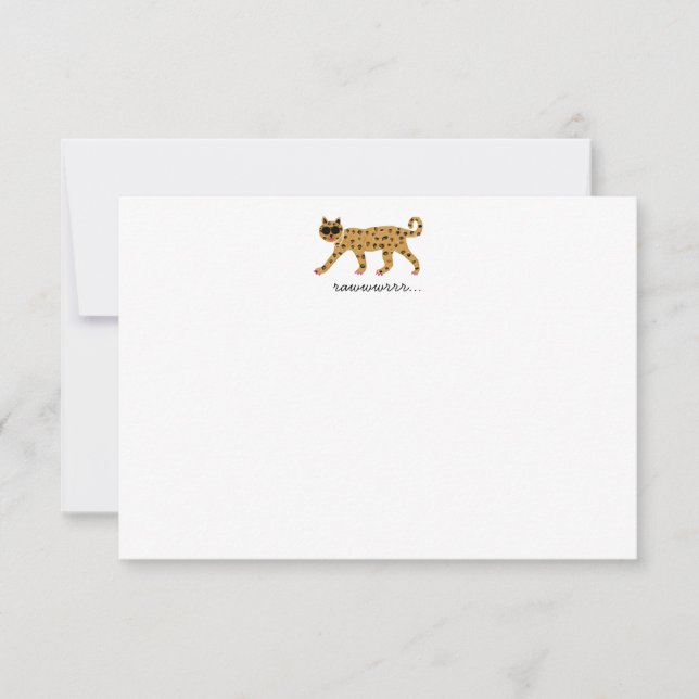 Tarjeta De Agradecimiento Cheetah Notecard (Anverso)