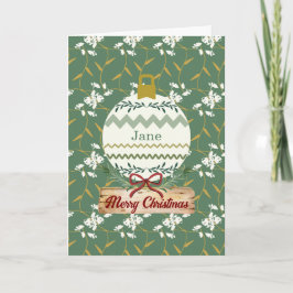 Tarjeta De Agradecimiento Cheong Regal Floral Green Holiday Card