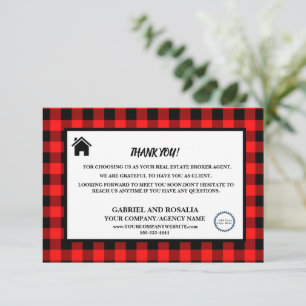Tarjeta De Agradecimiento Cheques de búfalo de negocio del agente inmobiliar