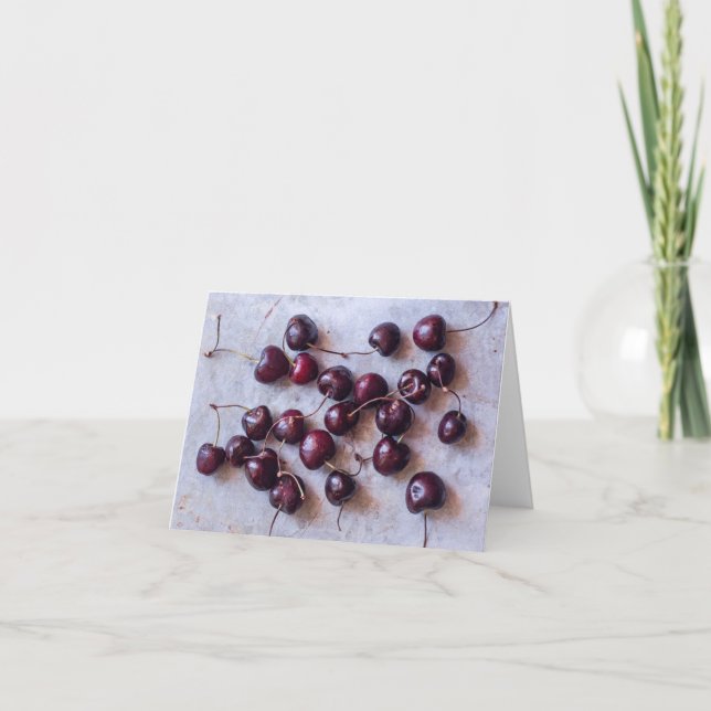 Tarjeta De Agradecimiento Cherries (Anverso)