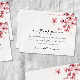 Tarjeta De Agradecimiento Cherry Blossom Baby Shower
