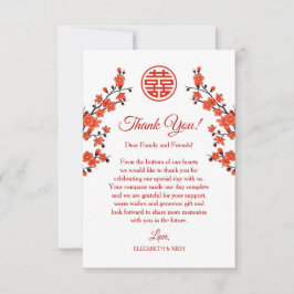 Tarjeta De Agradecimiento Cherry Blossom Boda Gracias