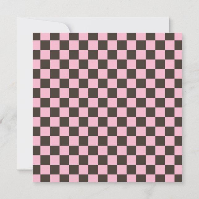 Tarjeta De Agradecimiento Cherry blossom checkered board pattern (Anverso)