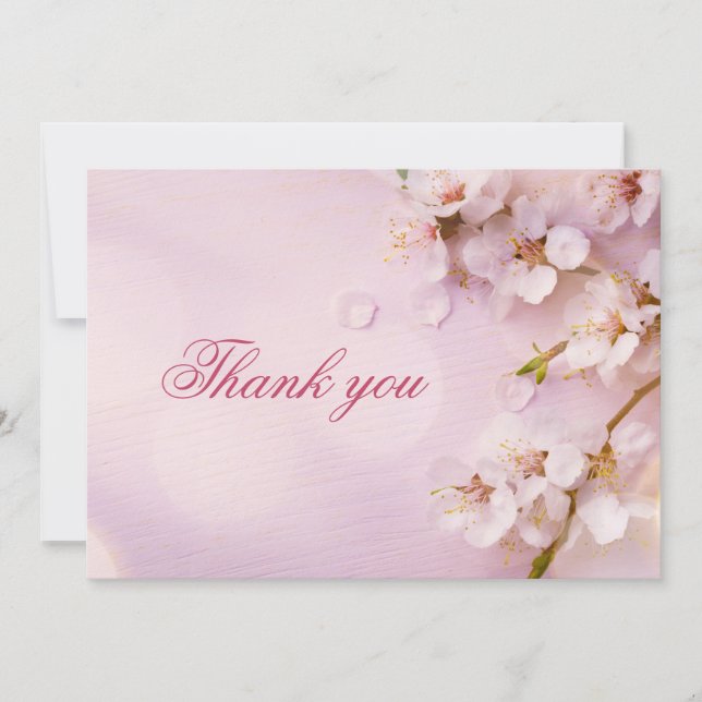 Tarjeta De Agradecimiento Cherry Blossom Elegant Wedding Gracias Cartas (Anverso)