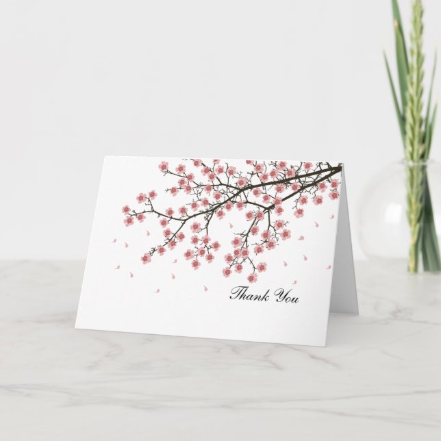 Tarjeta De Agradecimiento Cherry Blossom Gracias (Anverso)