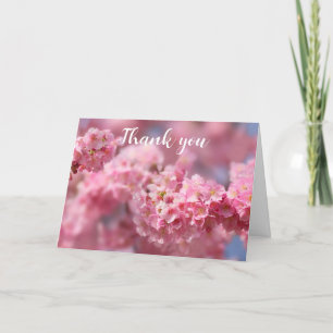 Tarjeta De Agradecimiento Cherry Blossom Pink Floral Boda Gracias