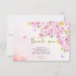 Tarjeta De Agradecimiento Cherry Blossom Watercolor Gracias Baby Shower