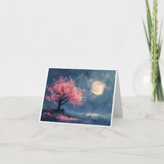Tarjeta De Agradecimiento Cherry Blossoms at Nightfall Note Cards
