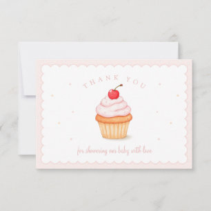 Tarjeta De Agradecimiento Cherry en Baby Shower superior
