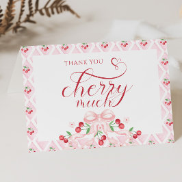 Tarjeta De Agradecimiento Cherry en Baby Shower superior