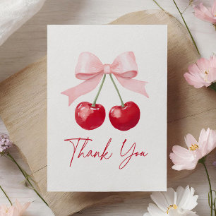 Tarjeta De Agradecimiento Cherry Gingham Baby Shower