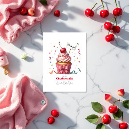 Tarjeta De Agradecimiento Cherry On Top Baby Shower