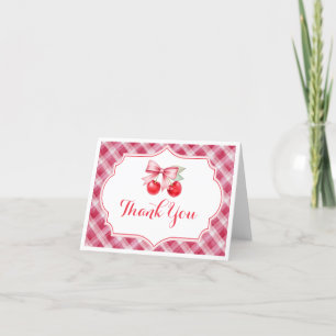 Tarjeta de agradecimiento Cherry on Top con borde