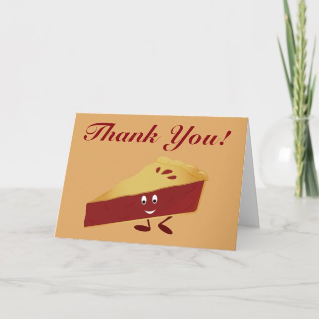 Tarjeta De Agradecimiento Cherry Pie Slice gracias (Anverso)