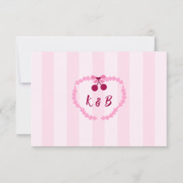 Tarjeta De Agradecimiento Cherry Sweet Pink Despedida de Soltera Monograma