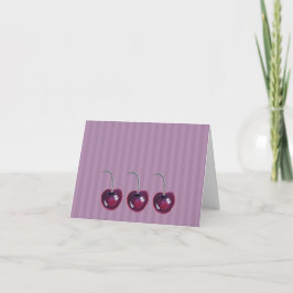 Tarjeta De Agradecimiento Cherry Trio - Blank Card for Any Occasion