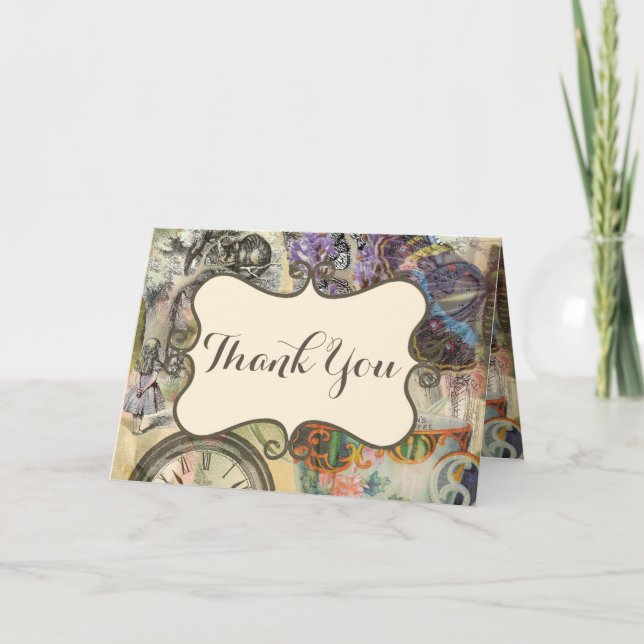 Tarjeta De Agradecimiento Cheshire Cat Alice Wonderland Classic (Anverso)