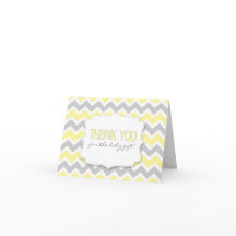 Chevron gris amarillo Baby Shower le agradece las