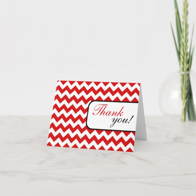 Tarjeta de agradecimiento Chevron Rojo (Anverso)