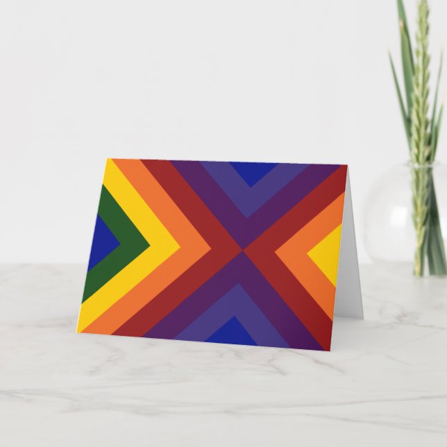 Tarjeta De Agradecimiento Chevrons arcoiris (Anverso)