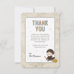 Tarjeta De Agradecimiento Chibi Harry Potter Ducha de Bebé Mágico