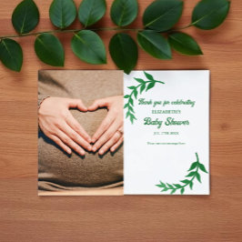 Tarjeta De Agradecimiento Chic Baby Shower de Vegetación