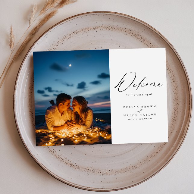 Tarjeta De Agradecimiento Chic Caligrafía Script Foto Boda (Subido por el creador)