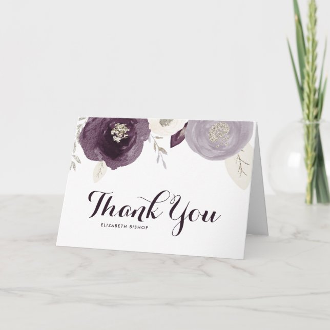 Tarjeta de agradecimiento Chic con papel de plata  (Anverso)