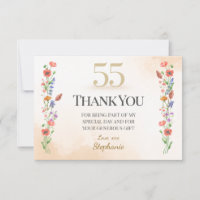 Chic cumpleaños 55 – Diseño de flor silvestre