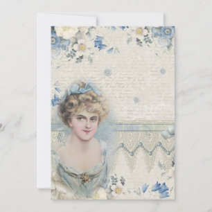 Tarjeta De Agradecimiento Chic de Shabby Vintage Victorian con flores
