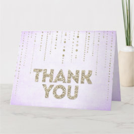 Tarjeta De Agradecimiento Chic Dorado Brillante Gracias