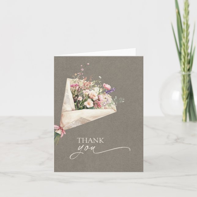Tarjeta De Agradecimiento Chic Farmers Market Bridal Shower Thank You Card (Anverso)