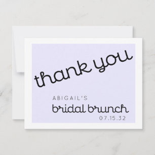 Tarjeta De Agradecimiento Chic Minimal Lavanda Mod Script Desayuno Nupcial