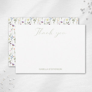 Tarjeta De Agradecimiento Chic Watercolor Wildflower Regalo de Despedida de