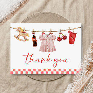 Tarjeta De Agradecimiento Chica a Punto de Dar a Luz Shower de Bebé