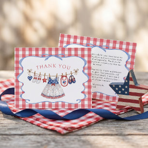 Tarjeta De Agradecimiento Chica Americana Baby Shower