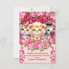 Tarjeta De Agradecimiento Chica Baby Shower Gracias Cartas