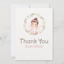 Tarjeta De Agradecimiento Chica Ballerina con vestido rosa Cumpleaños Baby S