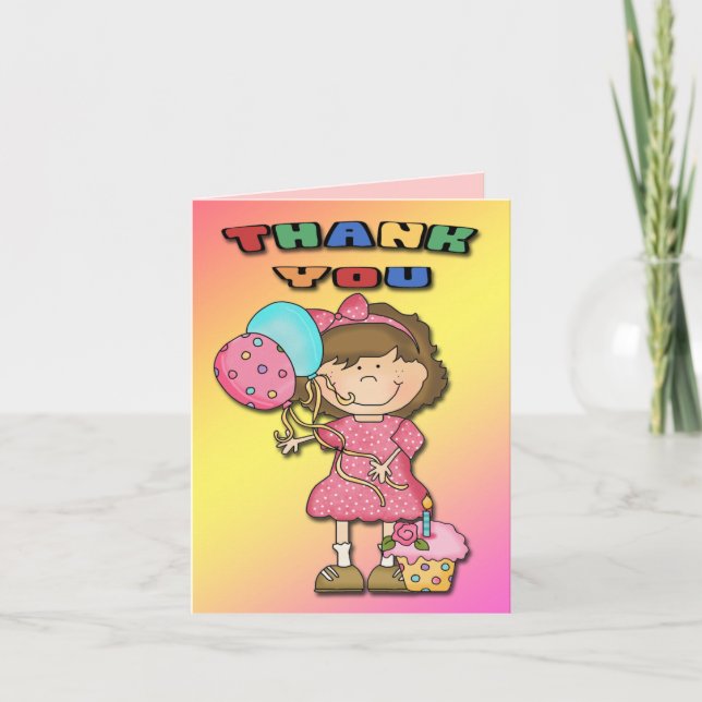 Tarjeta De Agradecimiento Chica Bash de Cumpleaños Gracias (Anverso)