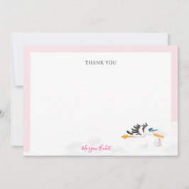 Tarjeta De Agradecimiento Chica Bebé "Entrega Especial" Shower de Bebé Cigüe