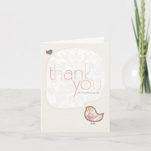 Tarjeta De Agradecimiento Chica caprichosa de damasco rosa Baby Shower/Nacim