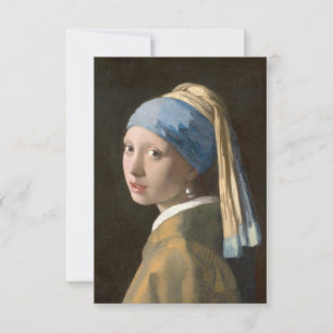 Tarjeta De Agradecimiento Chica con arte Pearl Earring-Johannes Vermeer