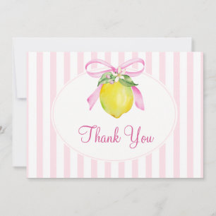 Tarjeta De Agradecimiento Chica Coqueta Cumpleaños Rosa Limón