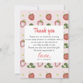 Tarjeta De Agradecimiento Chica de Apreciación Dulce de Red Strawberr Primer