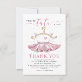 Tarjeta De Agradecimiento Chica de ballet Tutu Ballerina rosada moderna Baby