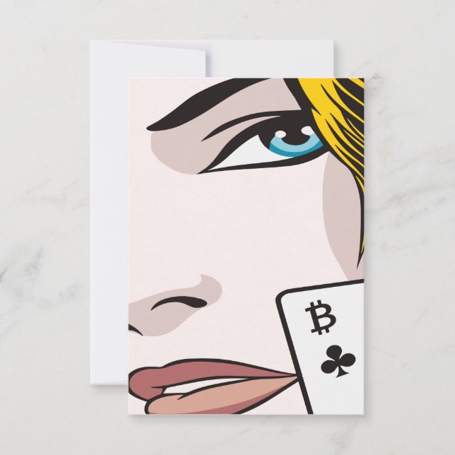Tarjeta De Agradecimiento Chica de Bitcoin (Anverso)