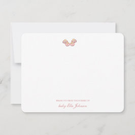 Tarjeta De Agradecimiento Chica de bootia de bebé rosado